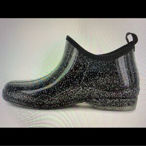 Capelli New York Black Glitter Rain Boots Size 9
